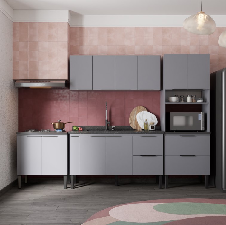 COZIMAX - ARM�RIO A�REO CISNE CINZA MADEIRA 1,50 